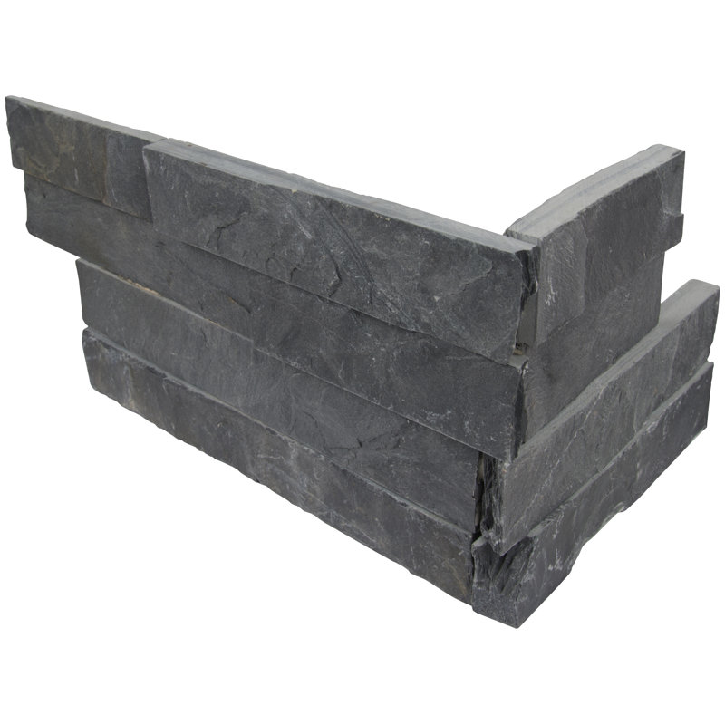 MSI Premium 18" x 6" Slate Corner Piece Tile Trim in Black Wayfair